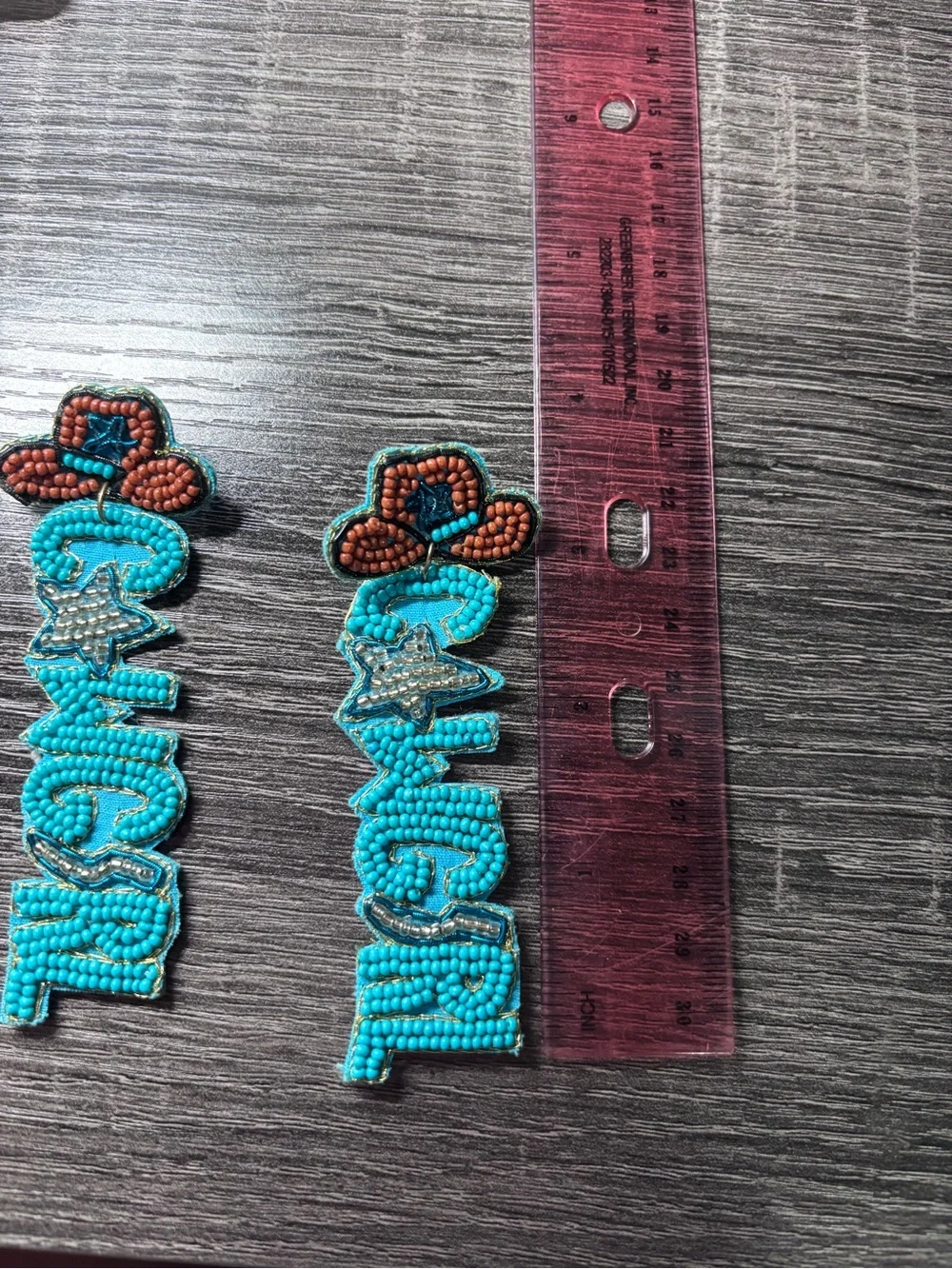 Turquoise Beaded Cowgirl Dangle Earrings